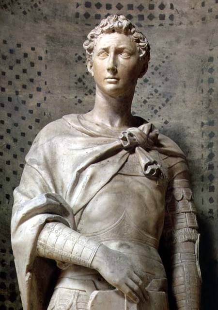 St. George, detail of head and torso a Donatello