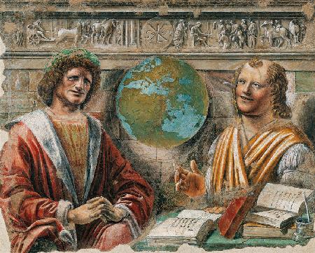 Heraclitus (c.535-c.475 BC) and Democritus (c.460-c.370 BC) from a fresco originally in the 'Sala de