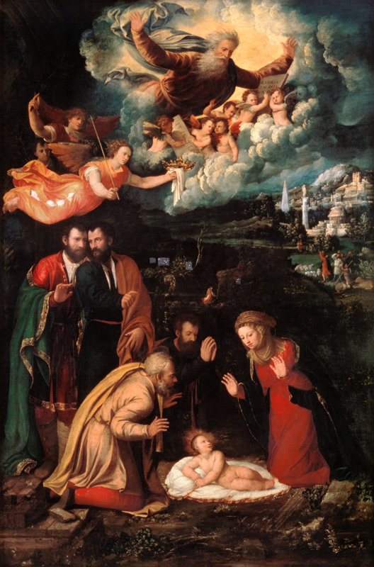 Nativity with God the Father a Dosso Dossi