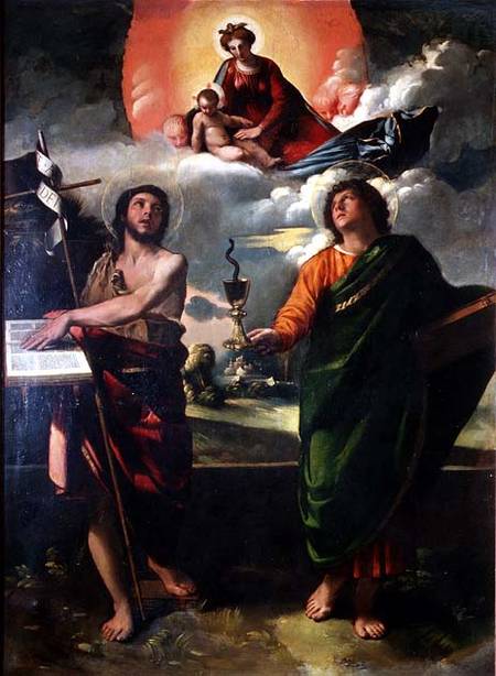 The Apparition of the Virgin to the Saints John the Baptist and St. John the Evangelist a Dosso Dossi