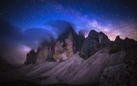 Tre Cime de Lavaredo at night