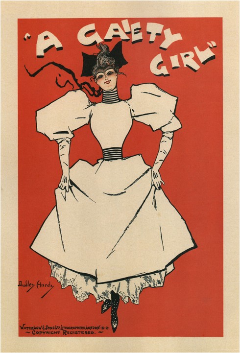 Poster for the musical comedy A Gaiety Girl by Sidney Jones a Dudley Hardy