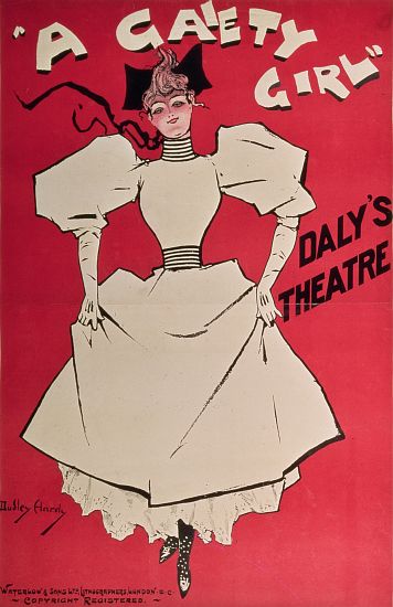 Poster advertising 'A Gaiety Girl' at the Daly's Theatre, Great Britain a Dudley Hardy