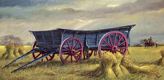 The Blue Wagon (oil on canvas)  a Dudley  Pout