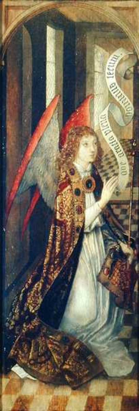 Angel holding a Banner, from an Annunciation Scene a Dutch School