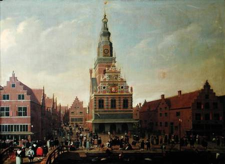 View of the Weighhouse and the Cheese Market at Alkmaar a Dutch School