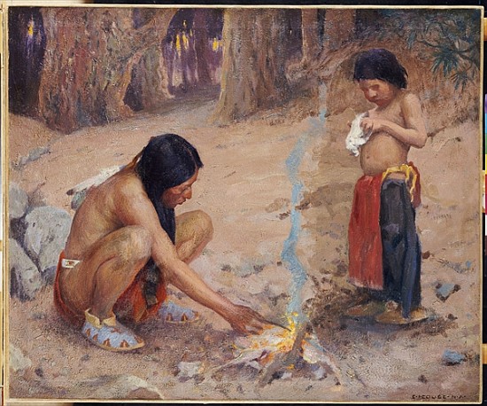 The Campfire a Eanger Irving Couse