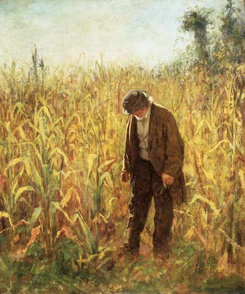 Man in a Cornfield a Eastman Johnson