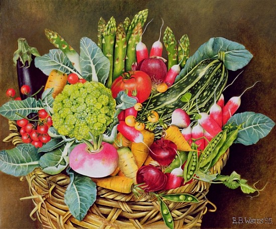 Summer Vegetables, 1995 (acrylic)  a E.B.  Watts