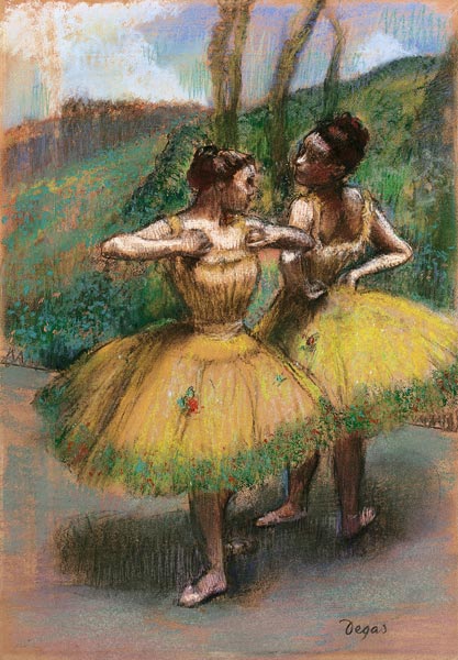 Danseuses jupes jaunes (Deux danseuses en jaune) a Edgar Degas