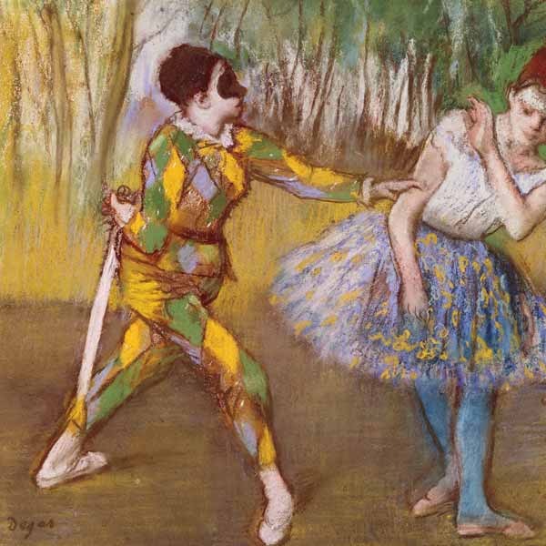 Harlequin and Columbine a Edgar Degas