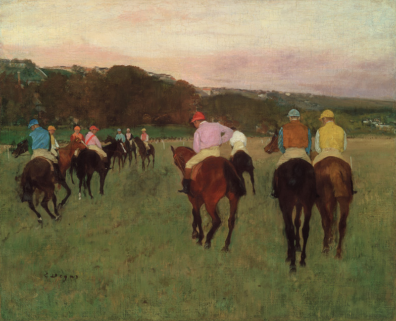Cavalli da corsa a Longchamp a Edgar Degas