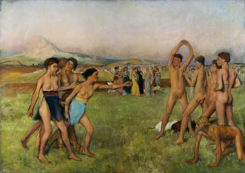 Young Spartans Exercising a Edgar Degas