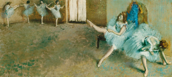 Dancers before their entrance a Edgar Degas