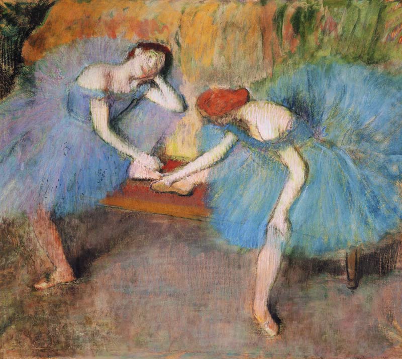 Two Dancers at Rest or, Dancers in Blue a Edgar Degas