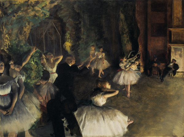 Edgar Degas Stampe d'arte: Ballet rehearsal on stage Copia-di-arte.com