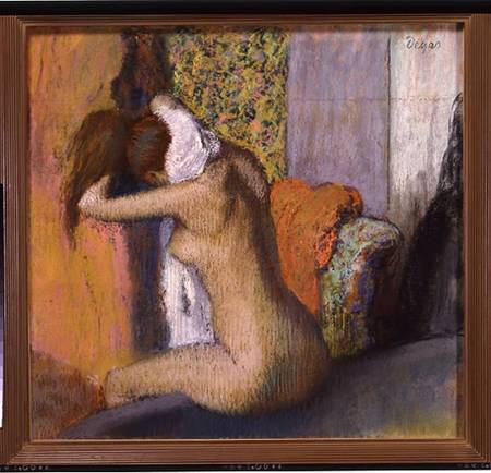After the Bath, Woman Drying her Neck a Edgar Degas