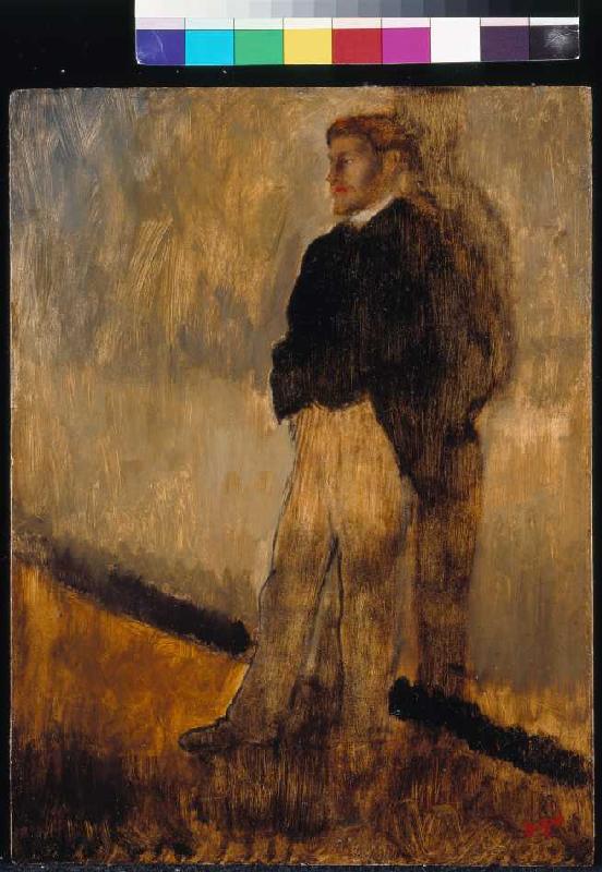 Bildnis eines stehenden Mannes mit den Händen in den Hosentaschen a Edgar Degas