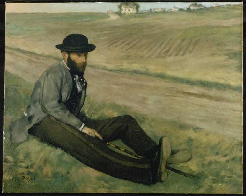 Portrait Eugene Manet. a Edgar Degas