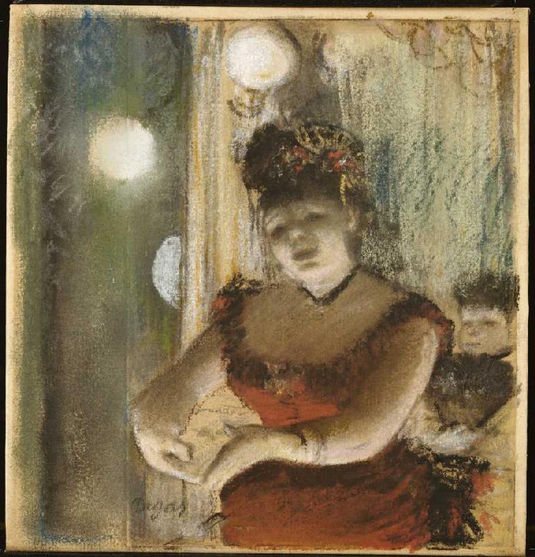 Chanteuse in the café a Edgar Degas