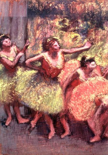Dancers in Lemon and Pink a Edgar Degas