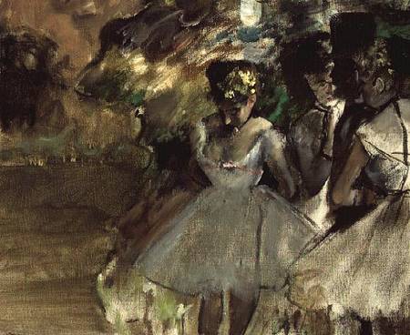 Three Dancers in the Wings a Edgar Degas