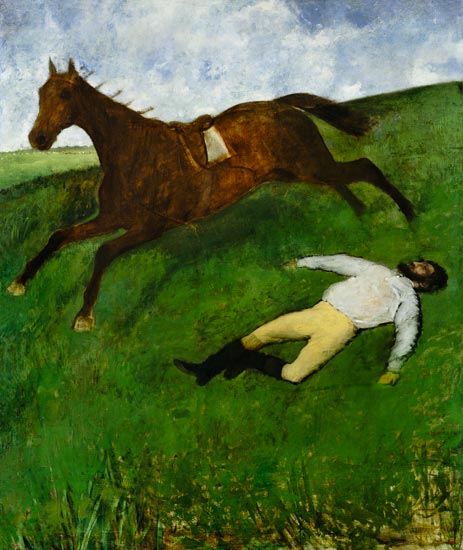 The jockey brought down. a Edgar Degas