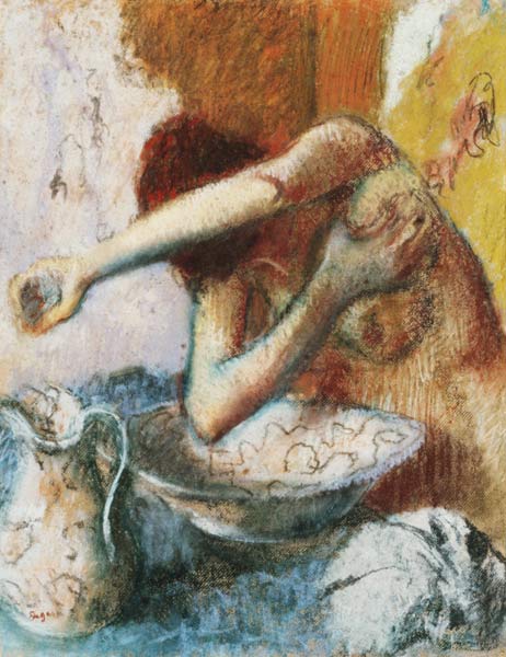 Young woman at the toilet a Edgar Degas