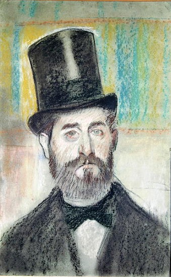 Man in an Opera Hat a Edgar Degas