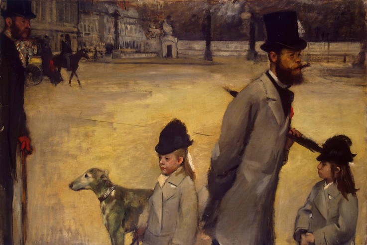 Place de la Concorde (Viscount Lepic and his Daughters Crossing the Place de la Concorde) a Edgar Degas
