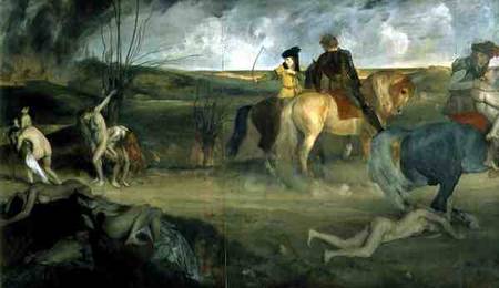 Scene of War in the Middle Ages a Edgar Degas
