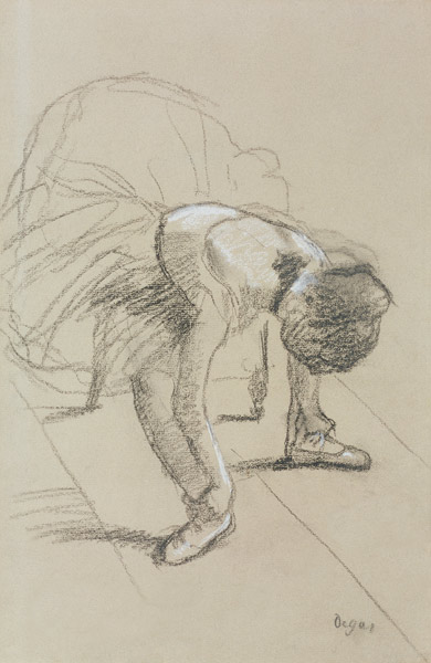 Seated Dancer Adjusting her Shoes a Edgar Degas