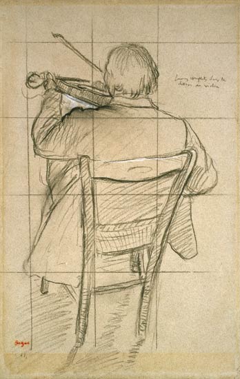 Study of a Violinist Seen from the Back a Edgar Degas