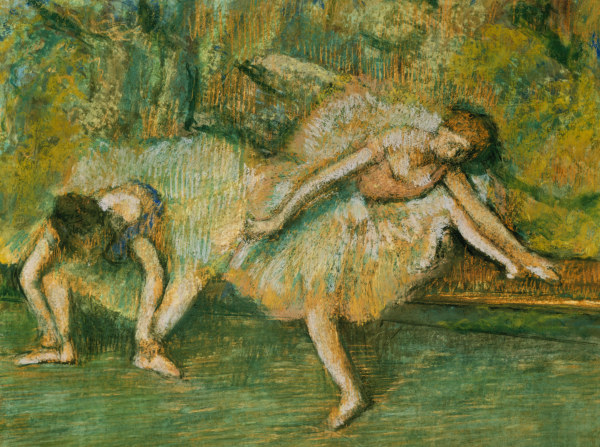 Dancers on a Bench a Edgar Degas