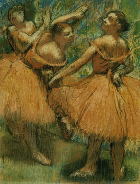 Dancers in Red a Edgar Degas