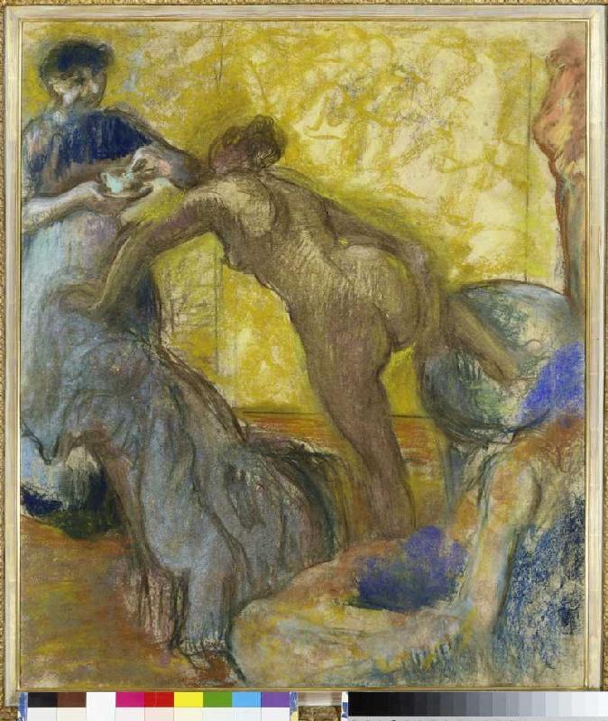 The cup of chocolate a Edgar Degas