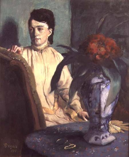 Woman with the Oriental Vase a Edgar Degas