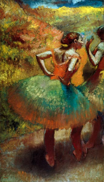 Dancers Wearing Green Skirts a Edgar Degas