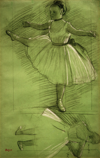 Two studies of dancers a Edgar Degas