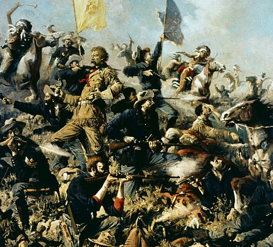 Battle of Little Bighorn, 25th June 1876 (centre detail) a Edgar Samuel Paxson