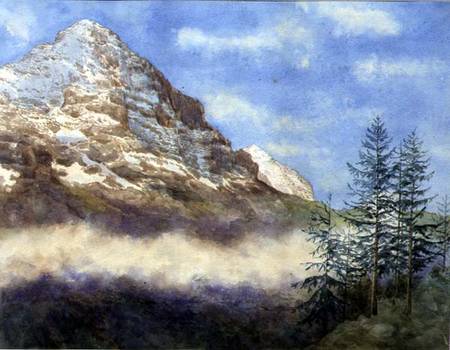 The Eiger and Schneehorn (w/c with gouache on paper) a Edith A. Paine