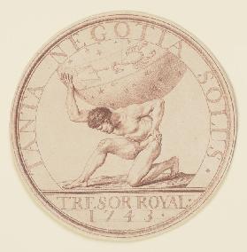 Atlas trägt die Himmelskugel (Sondermünze "Trésor Royal 1743")