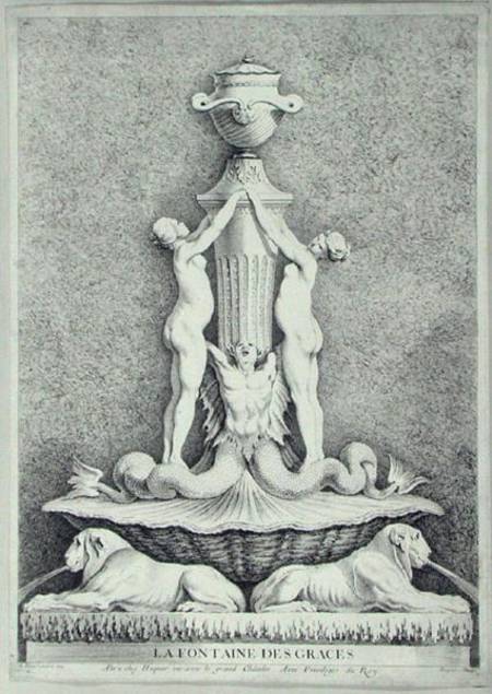 La Fontaine des Graces, engraved by Huquier a Edme Bouchardon