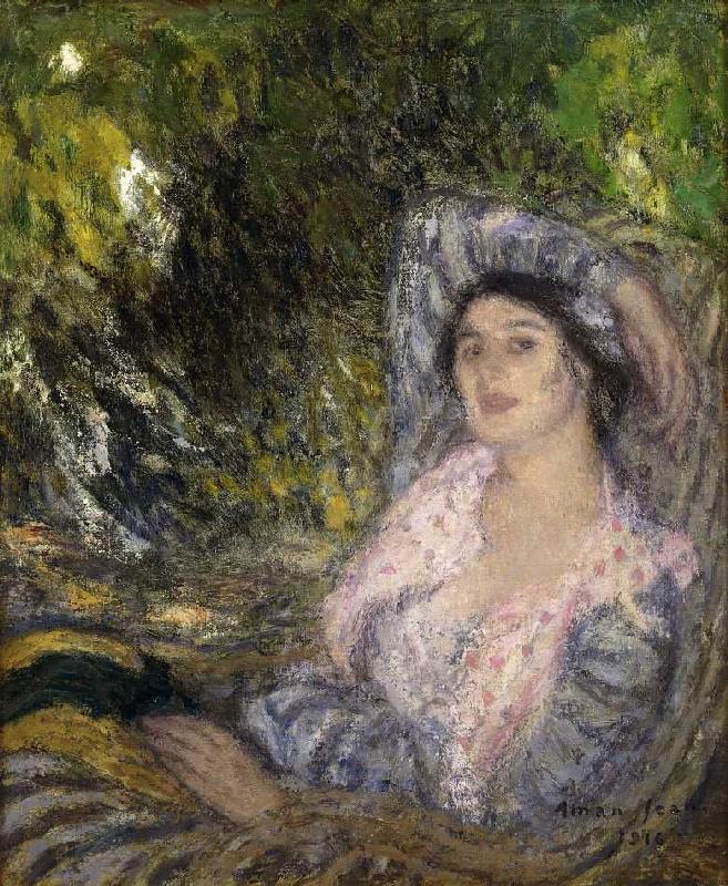 Dame in einem Garten (Femme dans un Jardin) a Edmond-Francois Aman-Jean