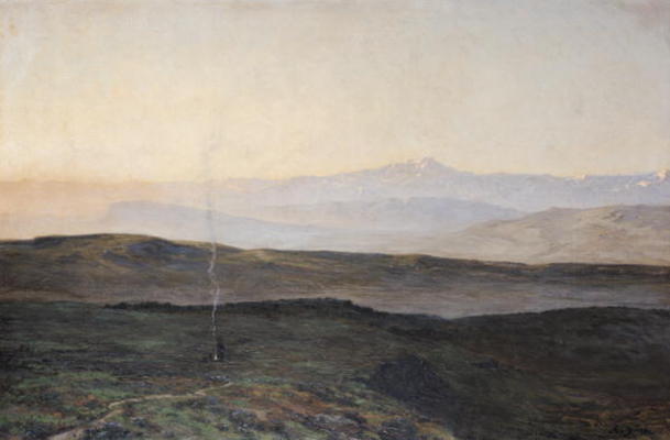 View of the Pyrenees from Plague (oil on canvas) a Edmond Yarz