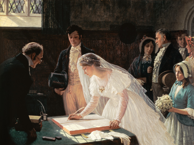 Signing the Register a Edmund Blair Leighton