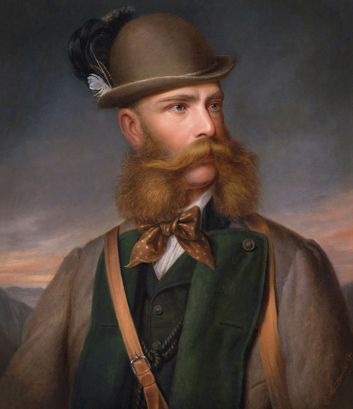 Portrait of Franz Joseph I of Austria in Hunting Dress a Edmund Mahlknecht