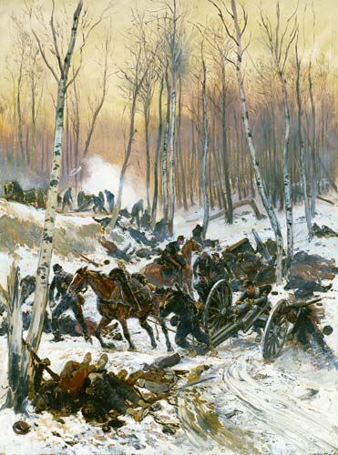 Artillery Combat in a Wood during the Siege of Paris a Edouard Detaille