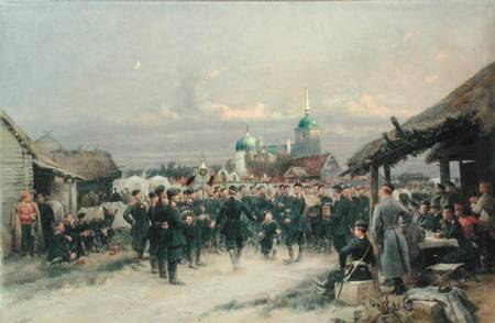 Chorus of the Fourth Infantry Battalion at Tsarskoe Selo a Edouard Detaille