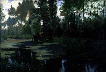 Landscape with a Pond a Edouard Louis Boudier